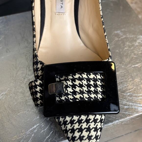 Roberto Festa Vintage Suede Houndstooth Octagon Heel Point Toe Buckle 36 1/2 (6) - Picture 5 of 8